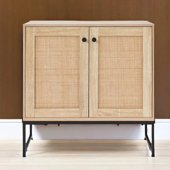 2-Door Rattan Storage Cabinet